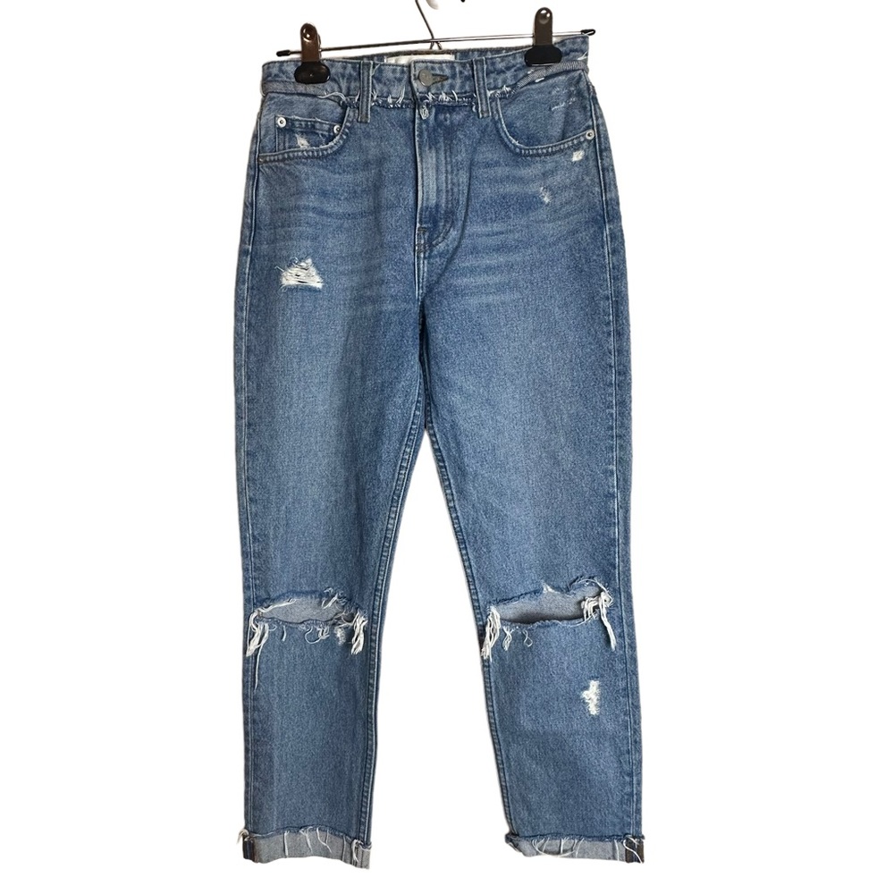 Reformation Julia High Rise Distressed Jeans in Savu Light Wash Women’s Size 25
